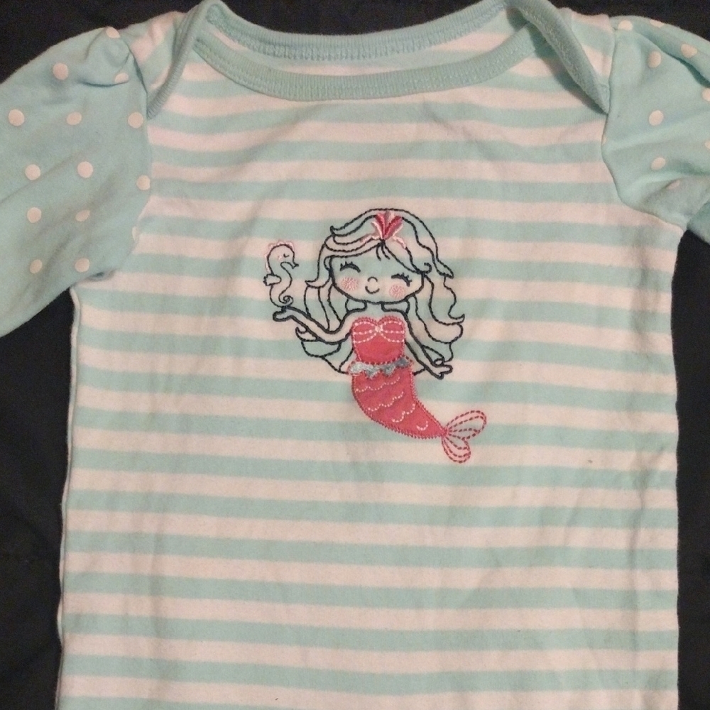 Aqua Striped Mermaid One Piece​​ - Picture 3 of 4